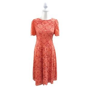 Jessica Howard Coral Lace Midi Dress